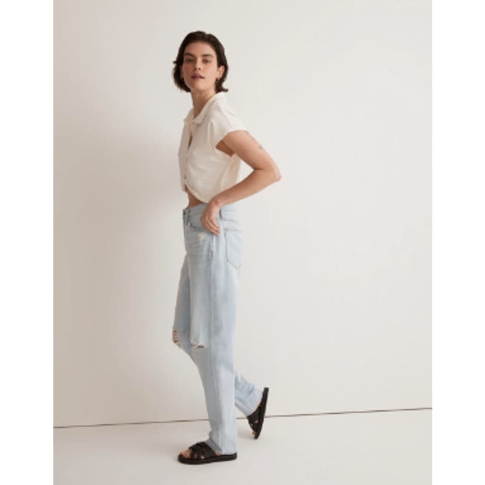 MADEWELL The Slouchy Boyjean in Wrightlane Wash: Ripped Edition Size 33 casual